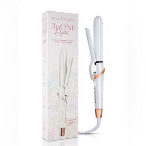Hauteness 3-in-1 Digital Hair Styler in White and Gold